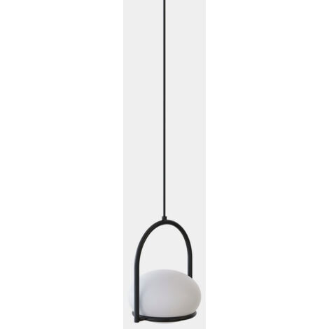 Suspension, Lampe suspendue 1 lampe Coco Noir en Metal, Leds C4