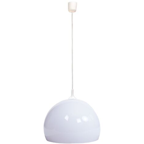 Suspension lampe suspendue abat-jour diamètre 40 cm plastique blanc 040008414