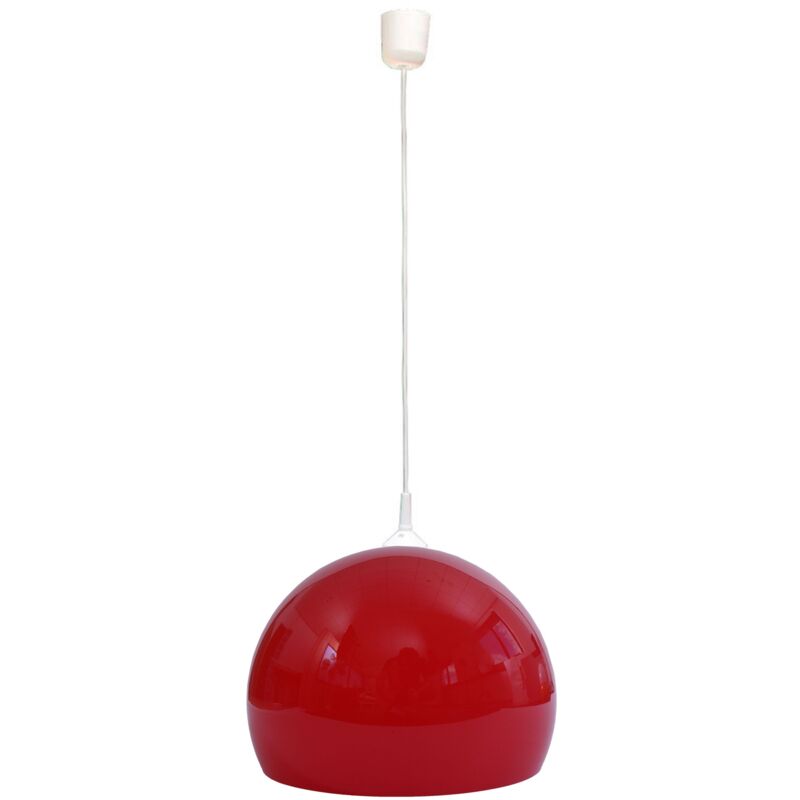 Décoshop26 - Suspension lampe suspendue abat-jour diamètre 40 cm plastique rouge 040008415 Décoshop26 - Suspension lampe suspendue abat-jour diamètre 40 cm plastique rouge 040008415