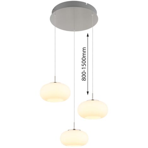 Suspension lampe suspendue lampe de table à manger 3 flammes lampe de salon en verre H 150 cm