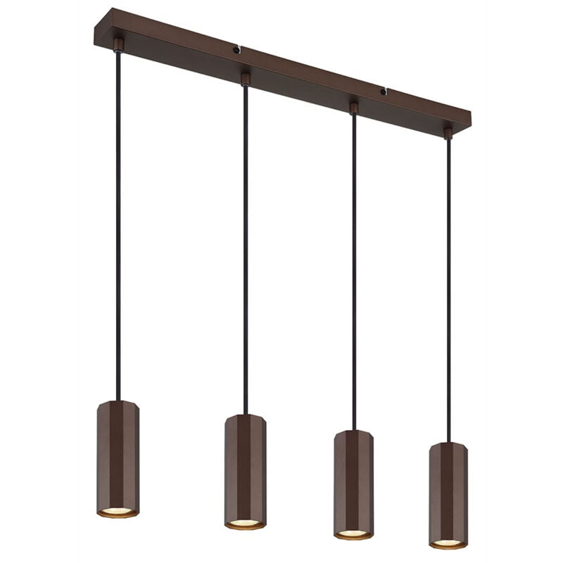 Suspension Lampe de table à 4 flammes bronze, aluminium métal, 4x GU10, LxlxH 61x6x120 cm
