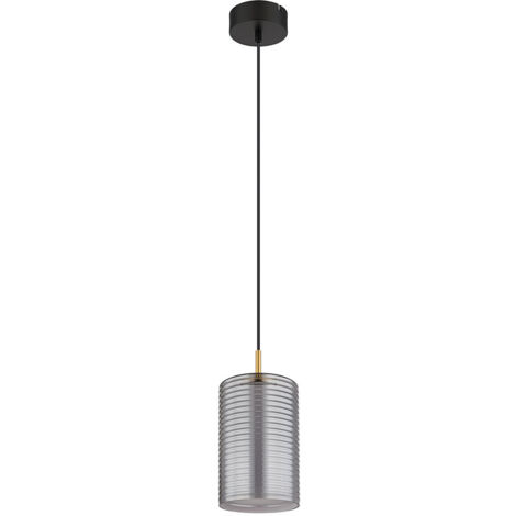 Suspension lampe suspendue LED plafonnier lampe de salle à manger verre couleur fumée laiton