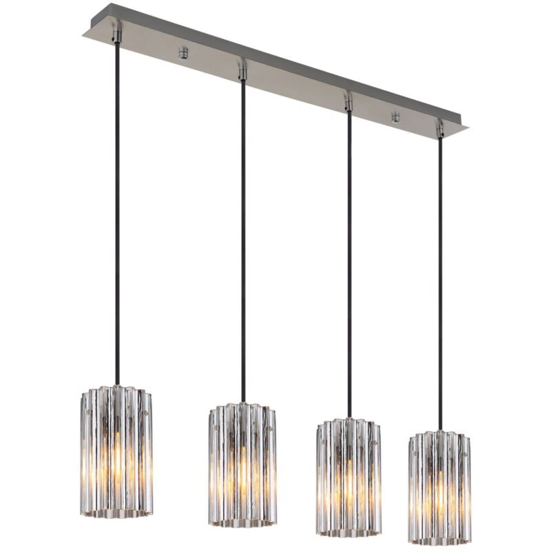 Suspension lampe suspendue plafonnier lampe de salle à manger métal nickel l 80 cm Suspension lampe suspendue plafonnier lampe de salle à manger métal nickel l 80 cm