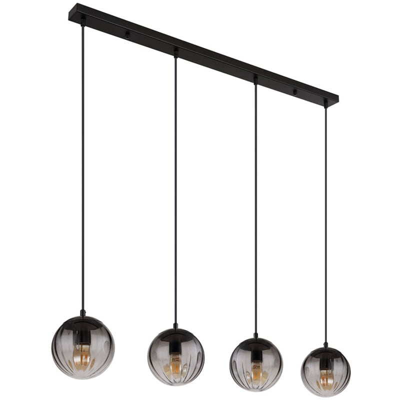 Suspension lampe suspendue plafonnier lampe de salle à manger verre couleur fumée 4 lampes