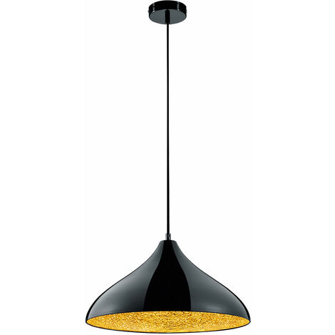 Suspension lampe suspendue ronde salle à manger éclairage E27 métal noir IP20 lumière