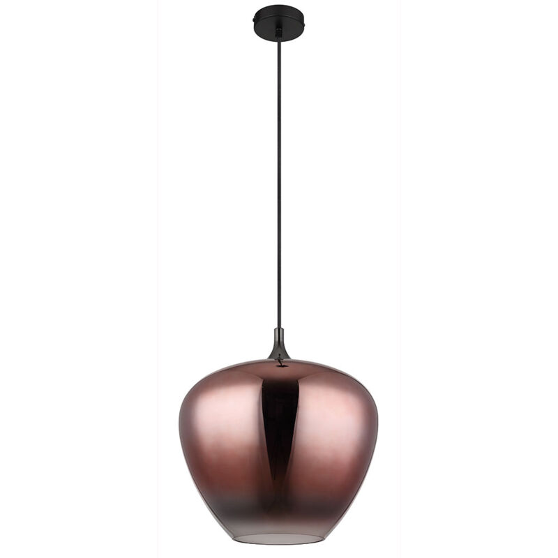 Globo - Suspension lampe suspendue salle à manger lumière noir verre mat cuivre salon