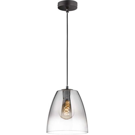 Suspension lampe suspendue salle à manger lumière verre lampe de salon fumée clair H 150 cm