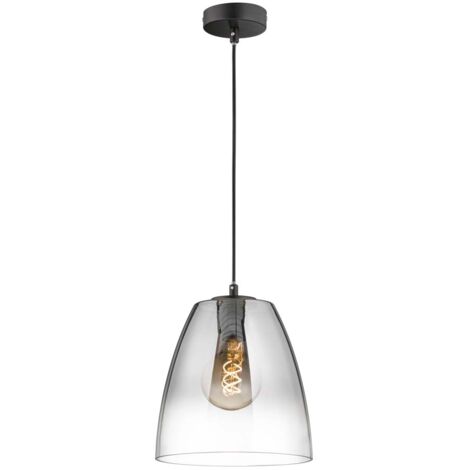 Suspension lampe suspension lampe de table à manger verre fumé clair lampe de salon H 150 cm