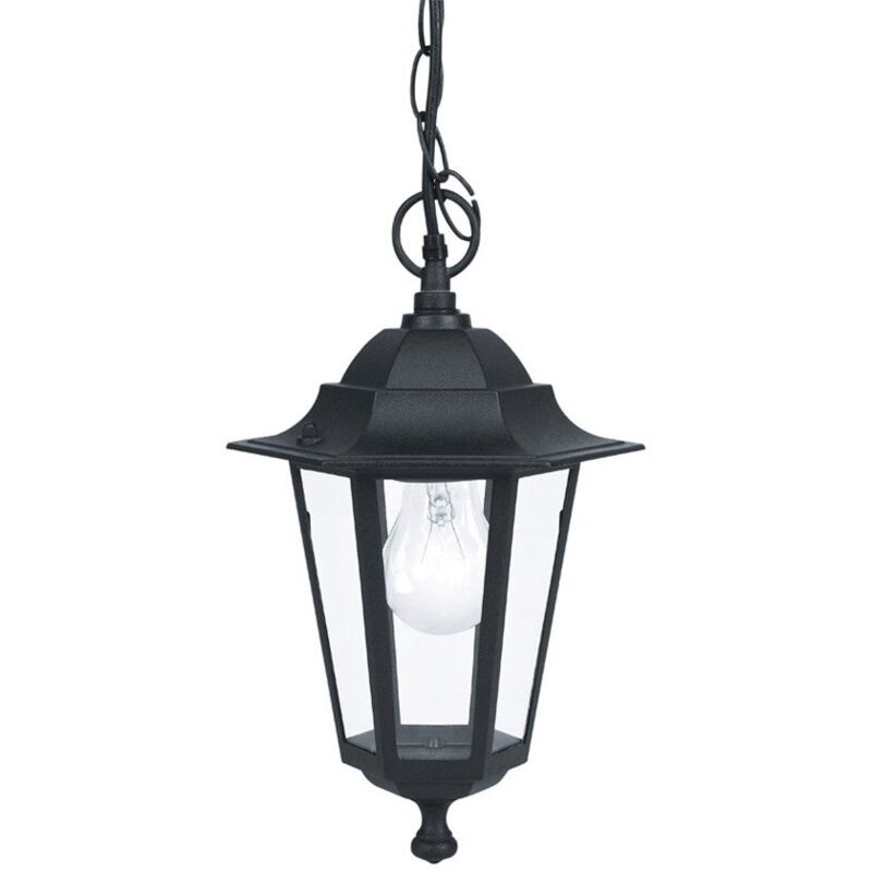 Eglo Laterna 4 - Suspension ext&eacute;rieure &agrave; 1 ampoule noire IP44, E27