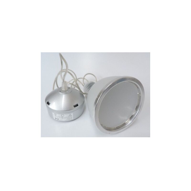 Zublin - Suspension LED 14W gamelle argentée Ø 124mm H2026mm 3500K 719lm 230V design IP20 8692