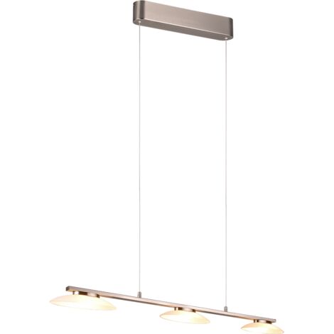 Suspension led 3 lampes 9w 950lm 3000k nickel mat verre blanc - trio - merton 80458341 80458341 80458341 80458341 80458341 80458341 80458341 80458341 80458341