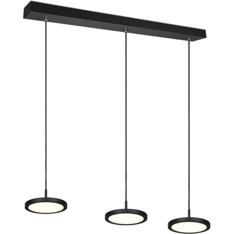Suspension led 3 lampes smd 10w - 3x1200lm - 3000k - noir mat - trio - tray 64986752 64986752 64986752 64986752 64986752 64986752 64986752