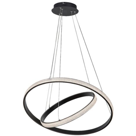 Suspension LED 60W double anneau Ø60 noire Rabalux