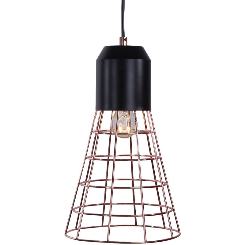 Etc-shop - Cage suspension plafonnier salon salle à manger Suspension vintage cuivre dans un ensemble comprenant des ampoules LED