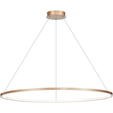 Suspension LED anneau Ø120 cm laiton Saturno Milagro