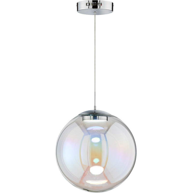 Plafonnier LED boule de verre 3 étapes DIMMER salon salle à manger suspension chrome WOFI 6164.01.01.8400