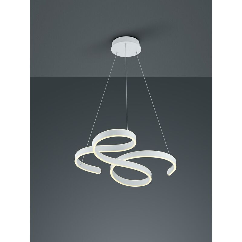Trio Lighting - Francis suspension led tourbillons blanc avec rÉglage de l'intensitÉ avec interrupteur d.72cm 371310131