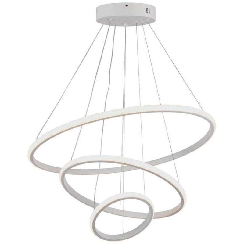 V-TAC VT-7816 Lustre suspension LED 3 cercles suspendus 32W en métal au Design Moderne 60100cm Couleurs blanc 3000K - 8018
