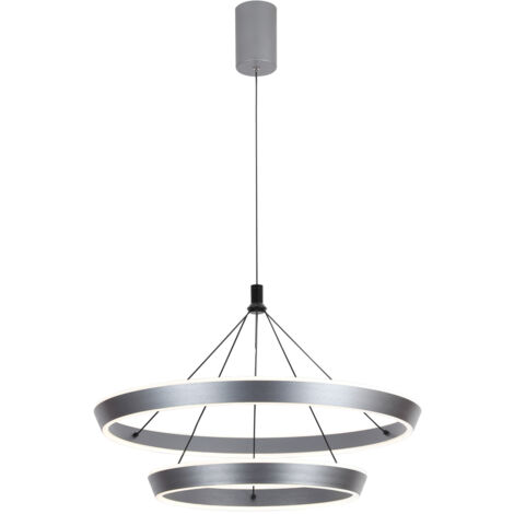 Suspension LED design anneaux gris 60W Ottana Italux