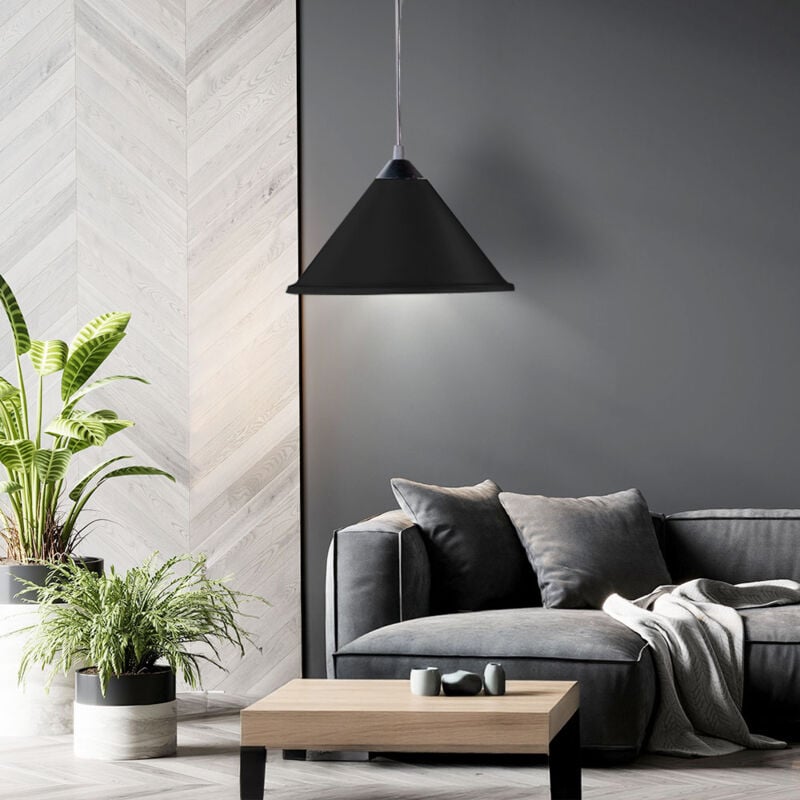 Luminaire suspendu salon plafonnier couloir lampe suspendue noir dans un ensemble comprenant des ampoules led