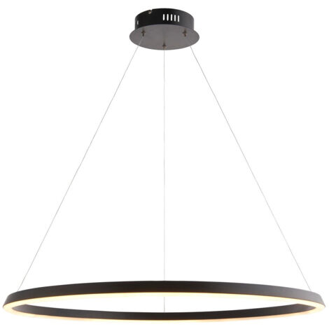 Suspension Led Intégrée Noir Mat, Silicone Blanc