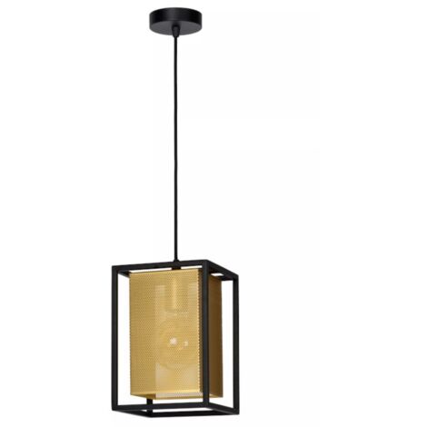 Suspension Led intérieure lanterne noir 1xE27 - Lucide - Sansa