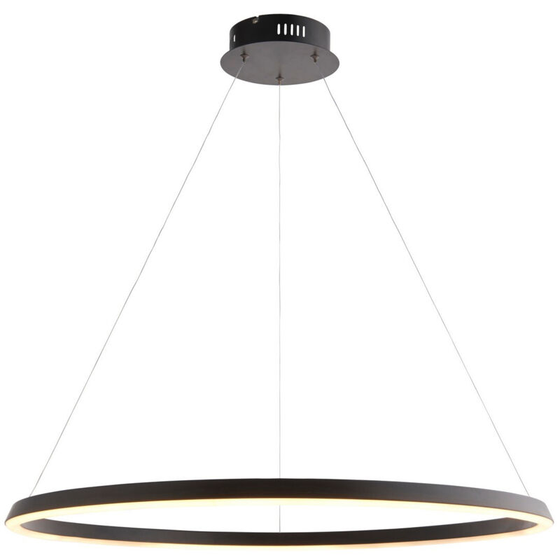 Endon - Suspension Led Intégrée Noir Mat, Silicone Blanc