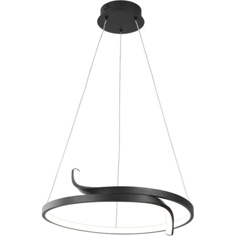 Suspension LED Kaja Victoria anneau métal noir Ø45 36W
