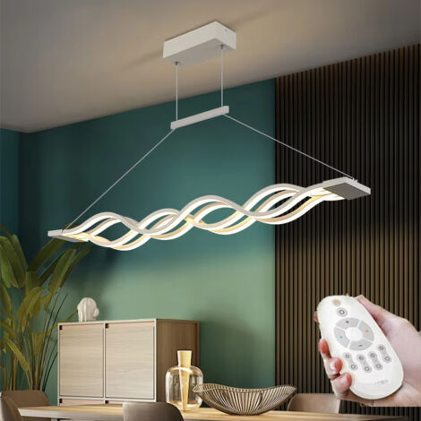 Suspension LED moderne BOMCLAP effet vague, 3000-6000 K, 80 W, 100 cm, avec télécommande, éclairage décoratif, suspension en acrylique