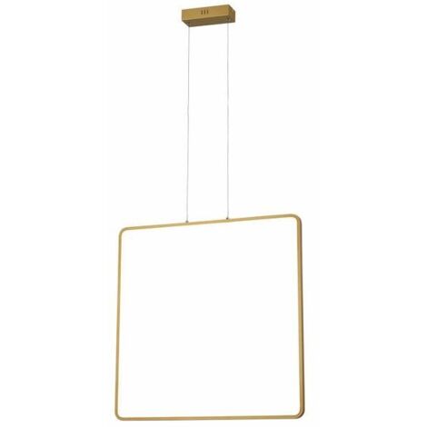 Suspension LED moderne dorée carrée 60 cm 30W Reality