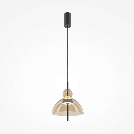 Suspension LED moderne - verre ambré silhouette ronde NORA