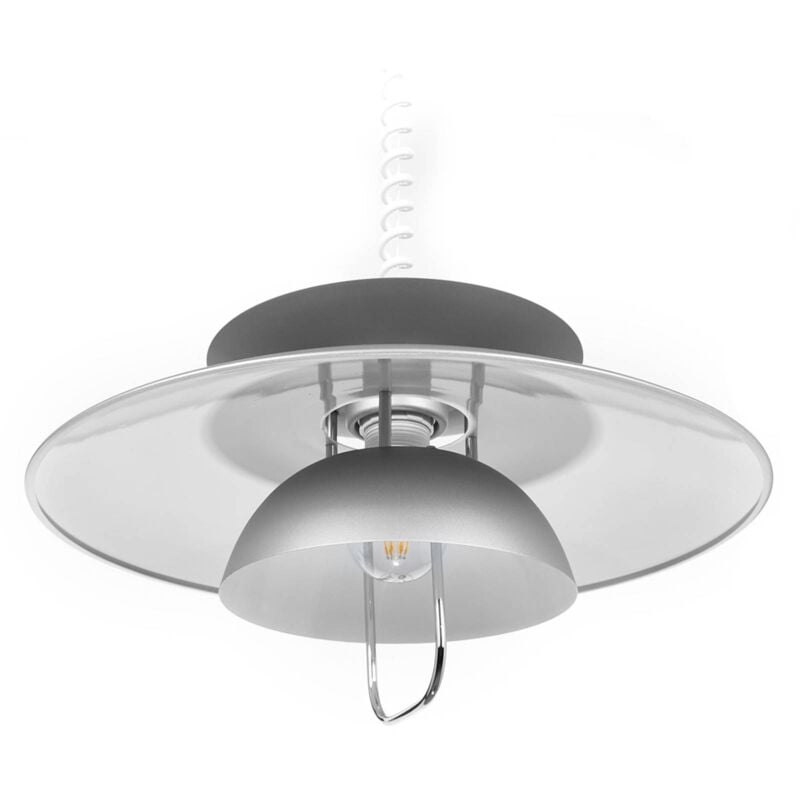 Lindby - LED Suspension 'Nadija' en métal pour cuisine - gris, blanc