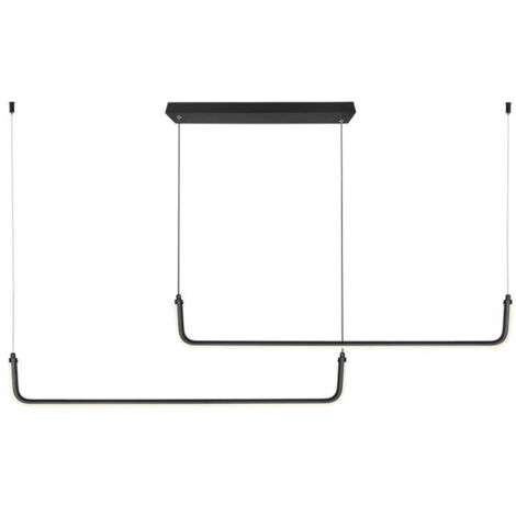 Suspension LED plafonnier aluminium noir L 152,5 cm