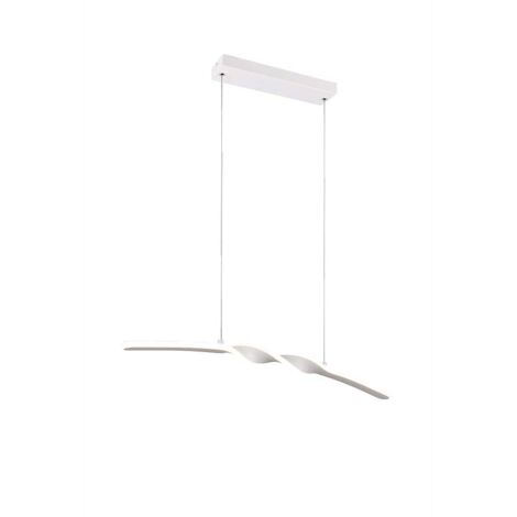Suspension LED plafonnier de salon métal blanc mat hauteur réglable H150cm