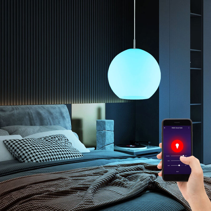 Etc-shop - Plafonnier Smart Home boule suspension dimmable Alexa Google dans un ensemble comprenant des ampoules LED RVB