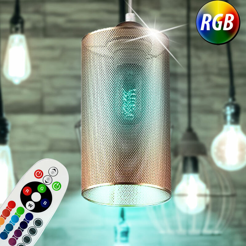 Etc-shop - Suspension plafonnier gradateur télécommande lampe gradateur or dans un ensemble comprenant des ampoules LED RVB