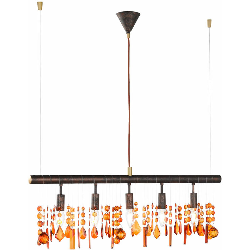 Etc-shop - Lampe suspendue, cristaux dimmables, suspension, télécommande dans un ensemble comprenant des ampoules LED RVB