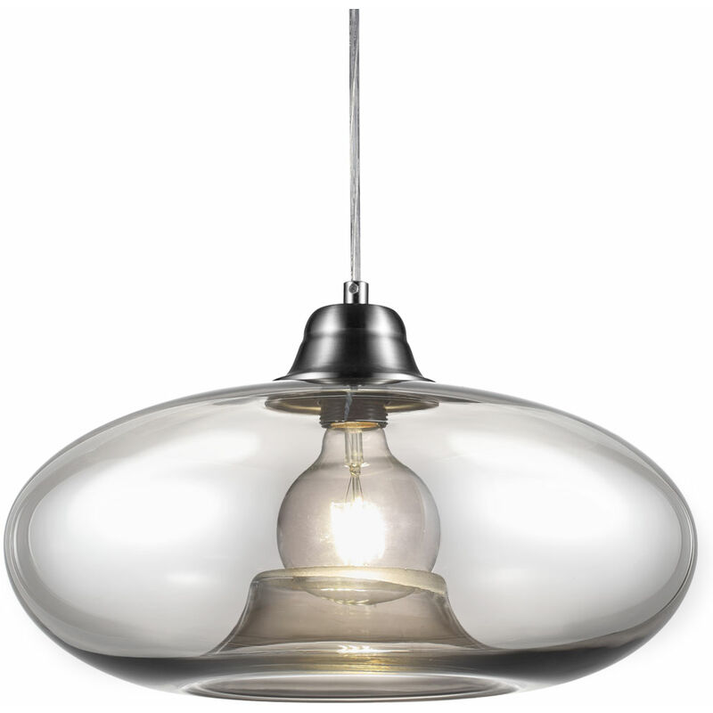 Etc-shop - Lampe suspendue au plafond ovale de salon suspension en verre télécommande dans un ensemble comprenant des ampoules LED RVB
