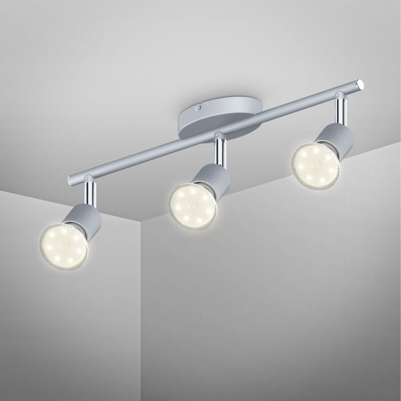 B.k.licht - plafonnier led 3 spots orientables modernes plafond salon bureau salle à manger cuisine couloir lumière blanche chaude 3 x 3W GU10 B.k.licht - plafonnier led 3 spots orientables modernes plafond salon bureau salle à manger cuisine couloir lumière blanche chaude 3 x 3W GU10