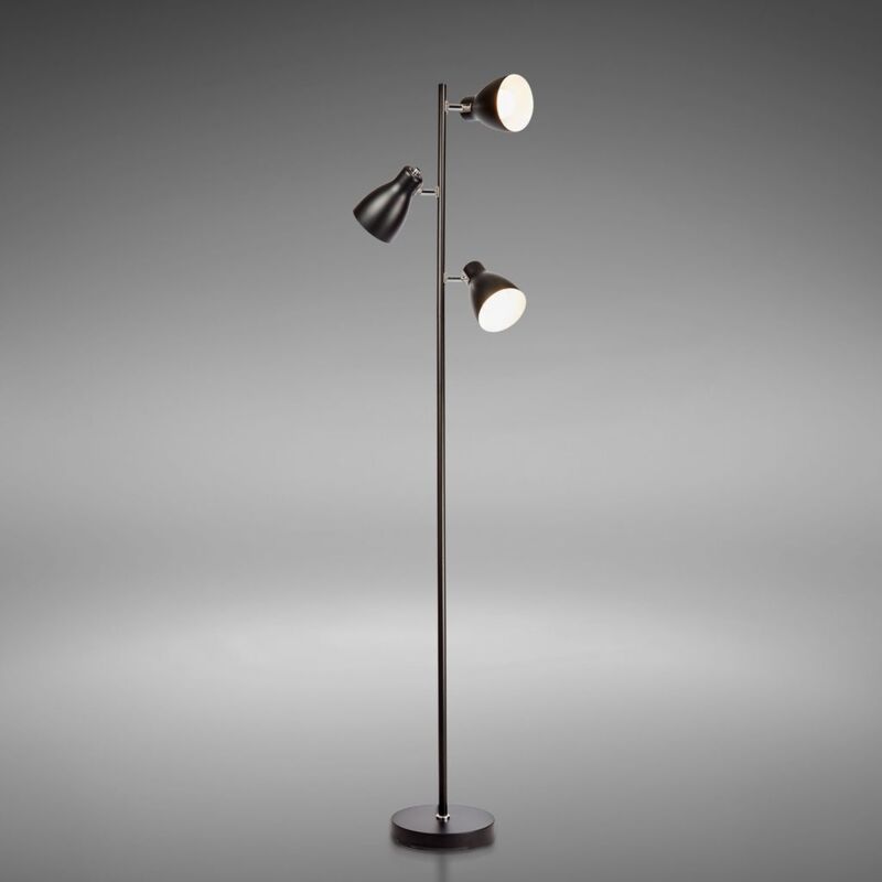 B.k.licht - Lampadaire design led métal lampe retro sur pied orientable noir 230V B.k.licht - Lampadaire design led métal lampe retro sur pied orientable noir 230V