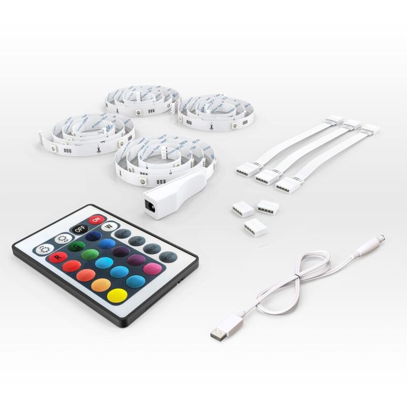 Ruban led tv rétroéclairage Télé connexion avec câble usb bande led multi couleur rgb 2m