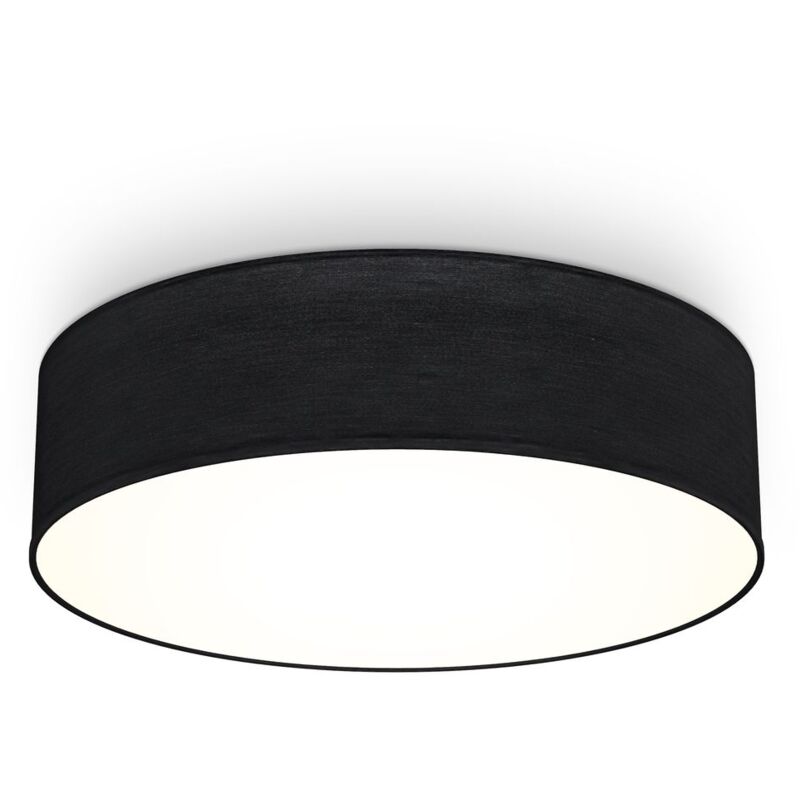 B.k.licht - plafonnier textile noir, éclairage plafond design moderne & sobre, éclairage bureau, rond Ø38cm, 2 douilles E27, livré sans ampoules B.k.licht - plafonnier textile noir, éclairage plafond design moderne & sobre, éclairage bureau, rond Ø38cm, 2 douilles E27, livré sans ampoules