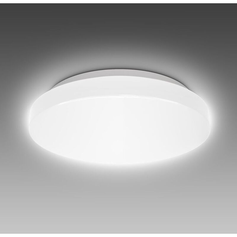 B.k.licht - Plafonnier led salle de bain IP44 Ø22cm, 10W 900lm, blanc neutre 4000K, éclairage anti-éblouissement pour pièces humides, montage facile,