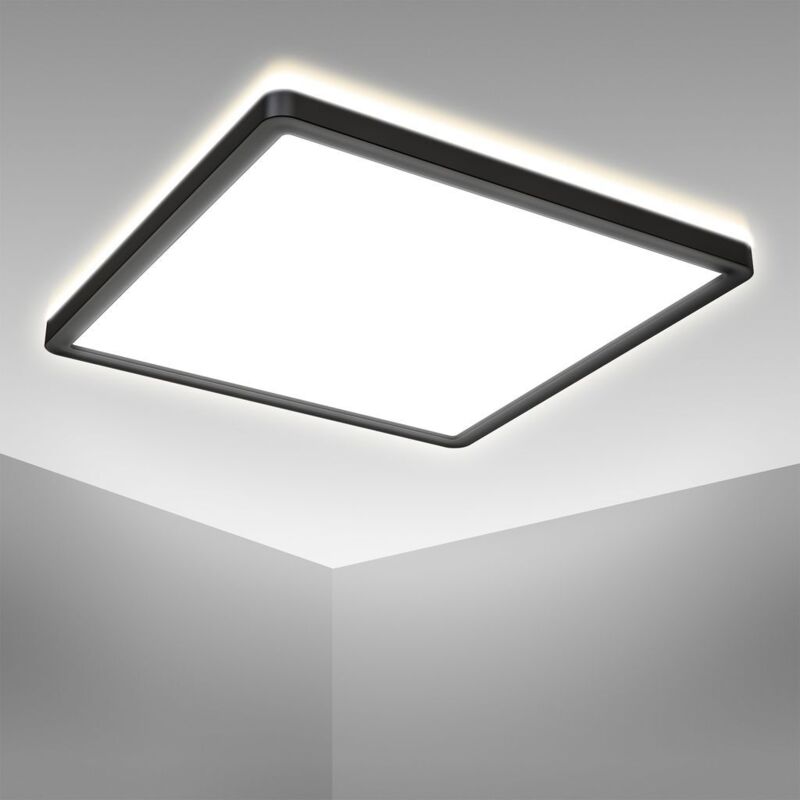 B.k.licht - Plafonnier led carré 18W, Luminaire ultraplat 2400LM 4000K blanc neutre, Éclairage moderne pour salon cuisine chambre enfants