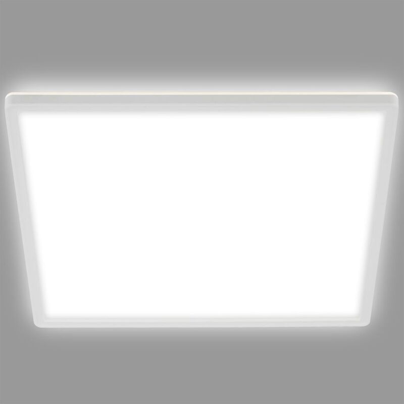 B.k.licht - Panel led, plafonnier dinterieur, extra plat, 22W, 3000Lm, blanche neutre 4000K, éclairage plafond, avec rétro-éclairage, fonction B.k.licht - Panel led, plafonnier dinterieur, extra plat, 22W, 3000Lm, blanche neutre 4000K, éclairage plafond, avec rétro-éclairage, fonction