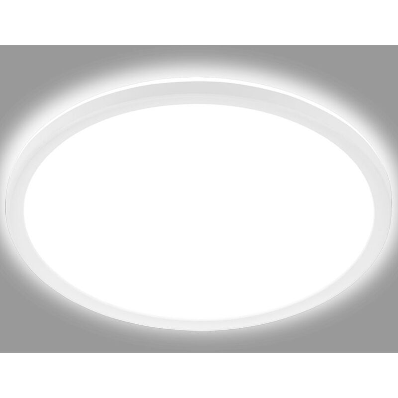 B.k.licht - Panel led, plafonnier dinterieur, extra plat, 22W, 3000Lm, blanche neutre 4000K, éclairage plafond, avec rétro-éclairage, fonction