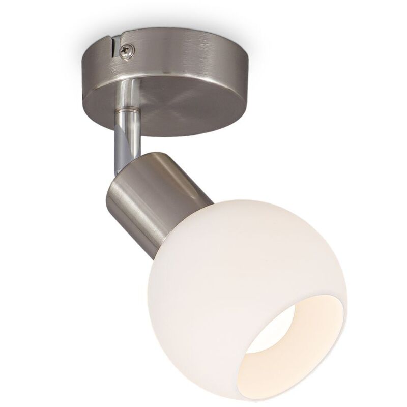 B.k.licht - Spot led pivotant pour plafond avec abat-jour en verre i couleur de lumière blanche chaude i 5W i 3.000 k i E14 i 470lm i 1-flamme