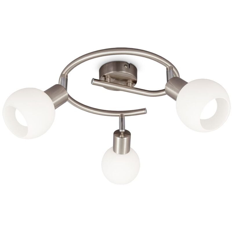Plafonnier led pivotant avec abat-jour en verre i couleur de lumière blanche chaude i 3x 5W i 3.000 k i E14 i 3x 470lm i à 3 flammes