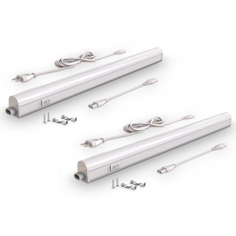 B.k.licht - lot de 2 réglettes led pour cuisine et atelier, platine led 8W, longueur 573 mm, 700 Lm, lumière blanche neutre 4000K B.k.licht - lot de 2 réglettes led pour cuisine et atelier, platine led 8W, longueur 573 mm, 700 Lm, lumière blanche neutre 4000K
