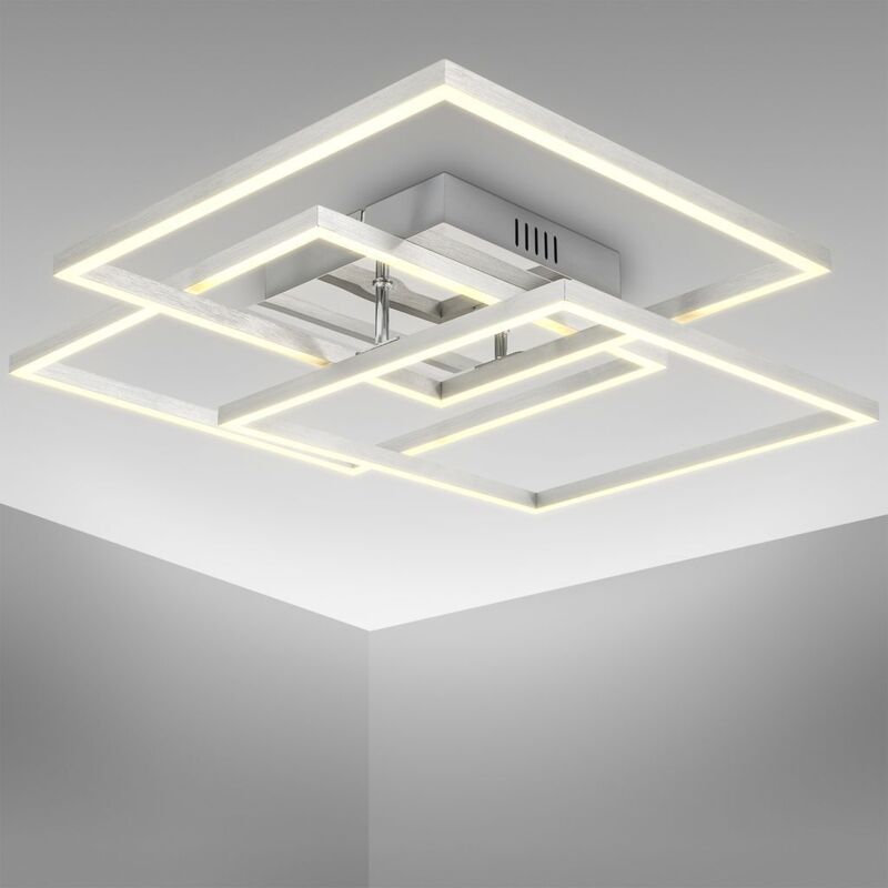 I Plafonnier led 40 Watt i plafonnier de bureau pivotant i blanc chaud 3000K i finition chrome-aluminium - B.k.licht